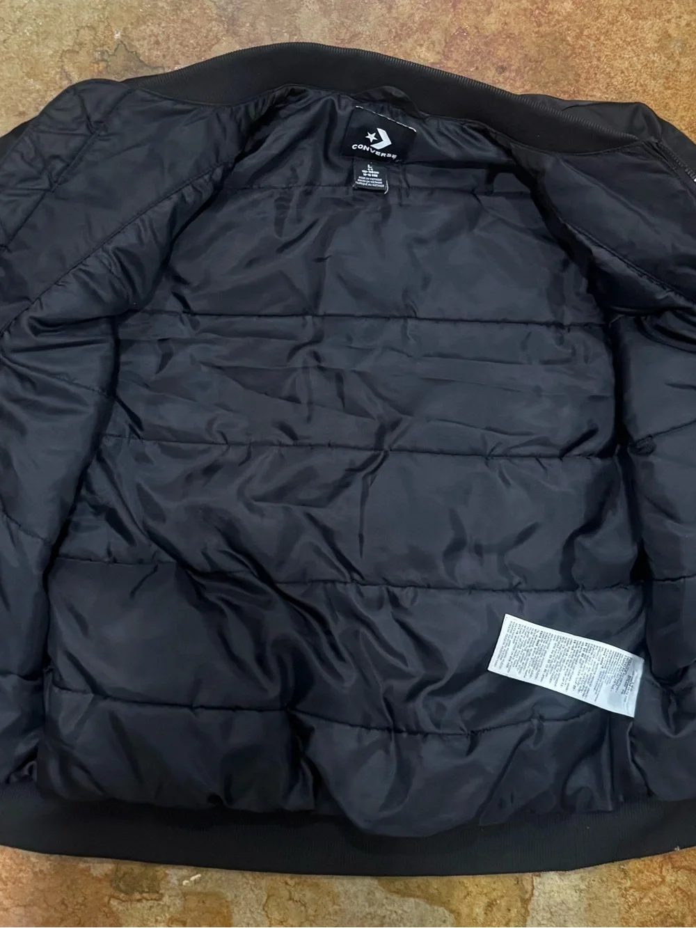 Converse Black Bomber Jacket with Chest Star Patch